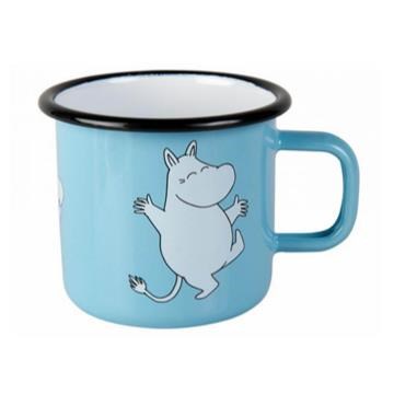 【芬蘭Muurla】嚕嚕米系列-嚕嚕米琺瑯馬克杯250cc(藍色)咖啡杯/琺瑯杯