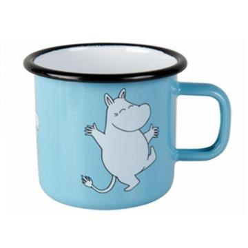 【芬蘭Muurla】嚕嚕米系列-嚕嚕米琺瑯馬克杯370cc(藍色)咖啡杯/琺瑯杯