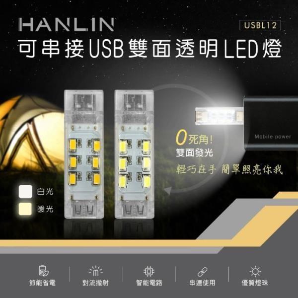 HANLIN-USBL12 可串接USB雙面透明LED燈