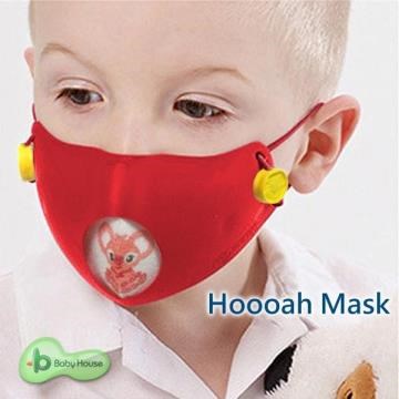 Hoooah Mask 波卡卡通兒童可換雙層抗菌防護口罩(防護面罩+3入補充濾材)-無尾熊粉
