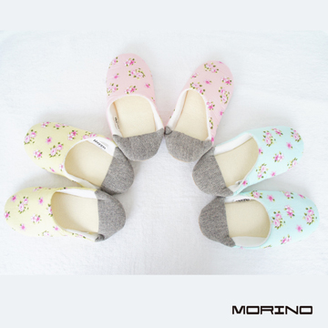 【MORINO】日式踩腳室內拼布拖鞋(超值4雙組)