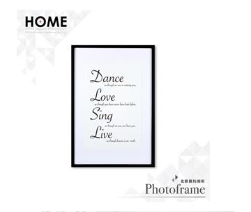 草寫 Dance Love Sing Live 相框裝飾畫 63x43cm