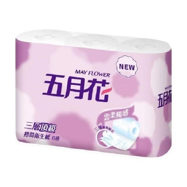五月花 三層捲筒衛生紙 (200張x6捲x16袋/箱