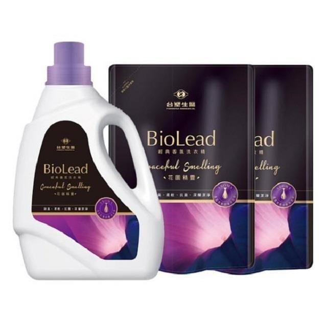 《台塑生醫》BioLead經典香氛洗衣精 花園精靈(1瓶+2包)