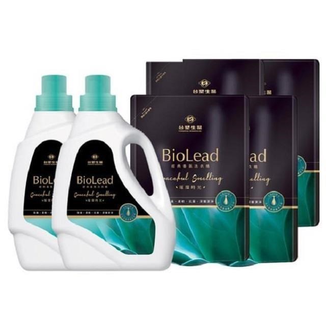 《台塑生醫》BioLead經典香氛洗衣精 璀璨時光(2瓶+4包)