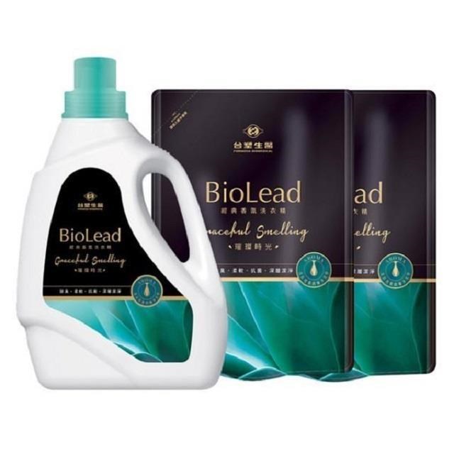 《台塑生醫》BioLead經典香氛洗衣精 璀璨時光(1瓶+2包)