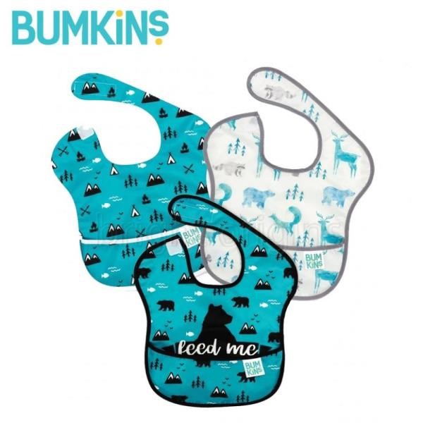 【Bumkins】防水圍兜兜(三件組) S3-BN 熊的世界組