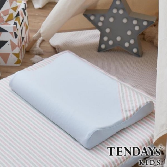 兒童枕-TENDAYs 有機棉可水洗透氣兒童枕(和風藍 5-8歲 可水洗記憶枕)