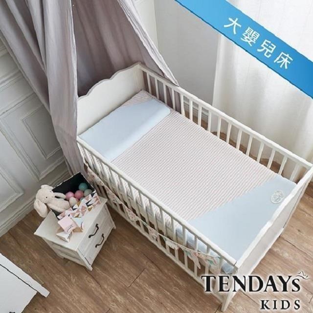 嬰兒枕-TENDAYs 有機棉可水洗透氣嬰兒床(大單0-4歲 和風藍 可水洗記憶床)