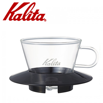 KALITA 155系列蛋糕型玻璃濾杯(經典黑) #05045
