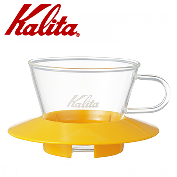 KALITA 155系列蛋糕型玻璃濾杯(芒果黃) #05061