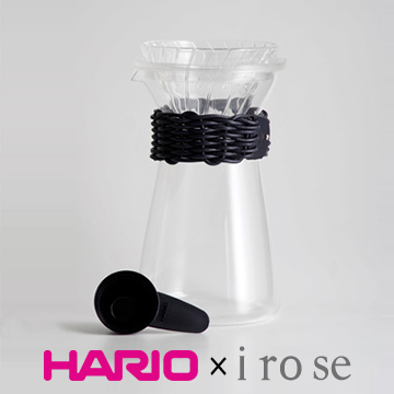 【HARIO x i ro se】黑色皮革藤編咖啡壺700ml VCC-02-LZB