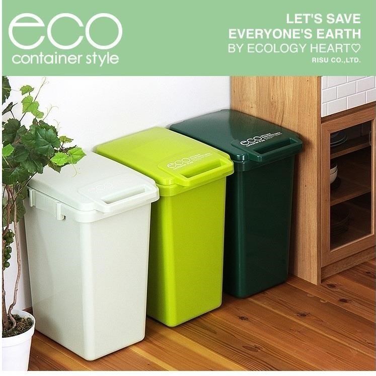 日本eco container style 連結式環保垃圾桶 森林系 33L-共三色