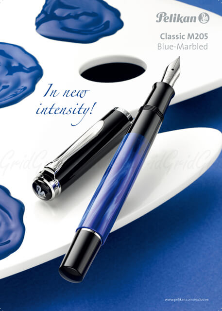 百利金Ｍ205藍大理石紋鋼筆