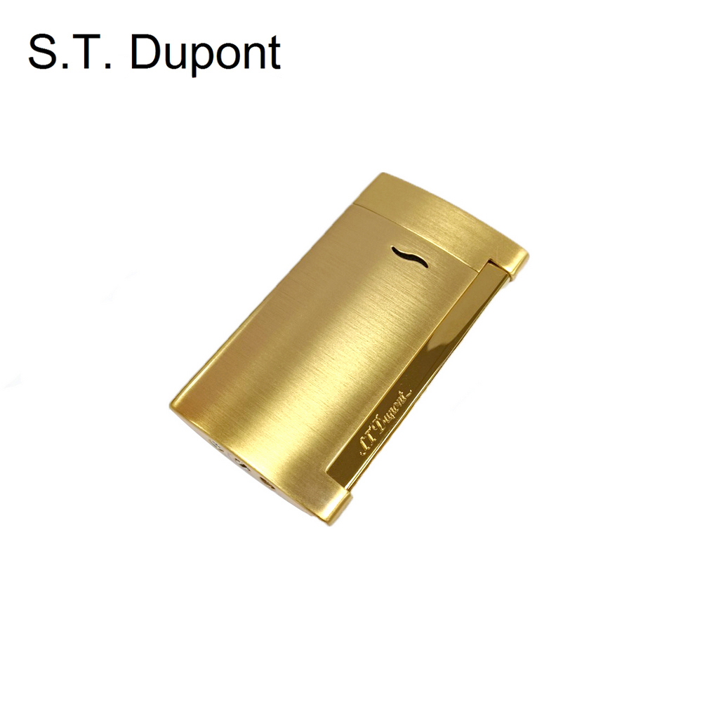S.T. Dupont slim 7 輕薄防風噴射髮絲金色打火機 27711