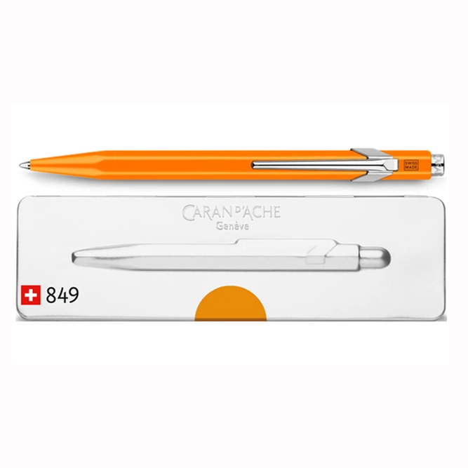 瑞士卡達 Caran d’Ache 849Line螢光橘原子筆*849.530