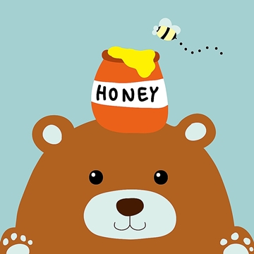 LOVIN 1幅可愛蜂蜜熊(10)超萌韓版數字油畫可愛動物系列