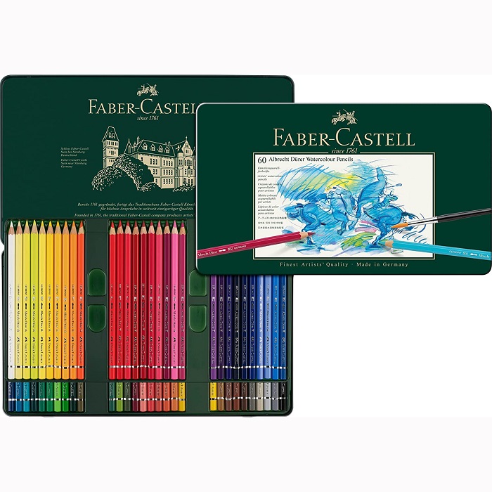 Faber-Castell水性色鉛筆綠色精緻鐵盒裝60色組*117560