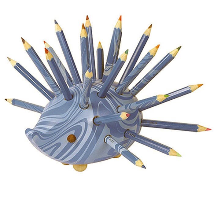 捷克製KOH-I-NOR 24色油性色鉛筆(手工製造刺蝟型24支組)*藍色紋身