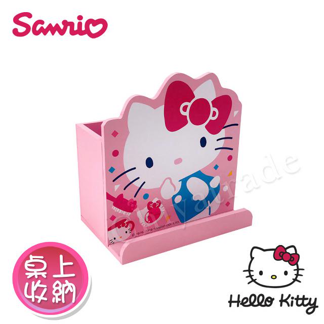 【Hello Kitty】凱蒂貓 造型筆筒 手機架 桌上收納 文具收納(正版授權)