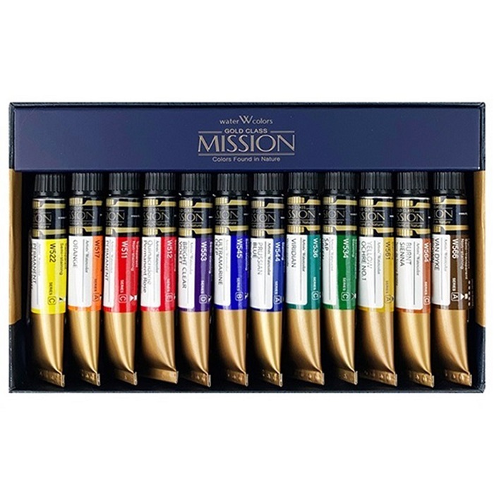 Mission 藝術家級金牌水彩7ml 12色*MWC-7012