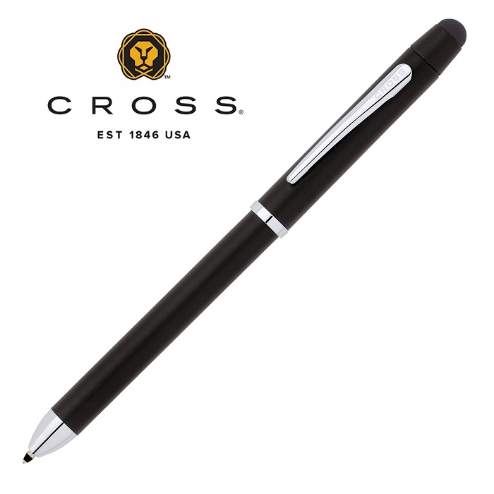 CROSS TECH3系列三用筆亮鉻*黑桿白夾