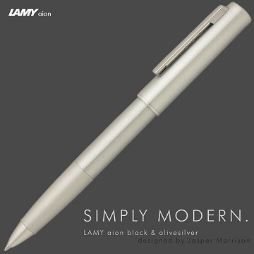 德國 LAMY aion永恆系列橄欖銀鋼珠筆(377) 無接縫一體成型