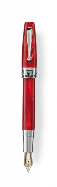 義大利 Montegrappa 萬特佳 Extra 1930 純銀賽璐珞 18K金尖鋼筆-寶石紅