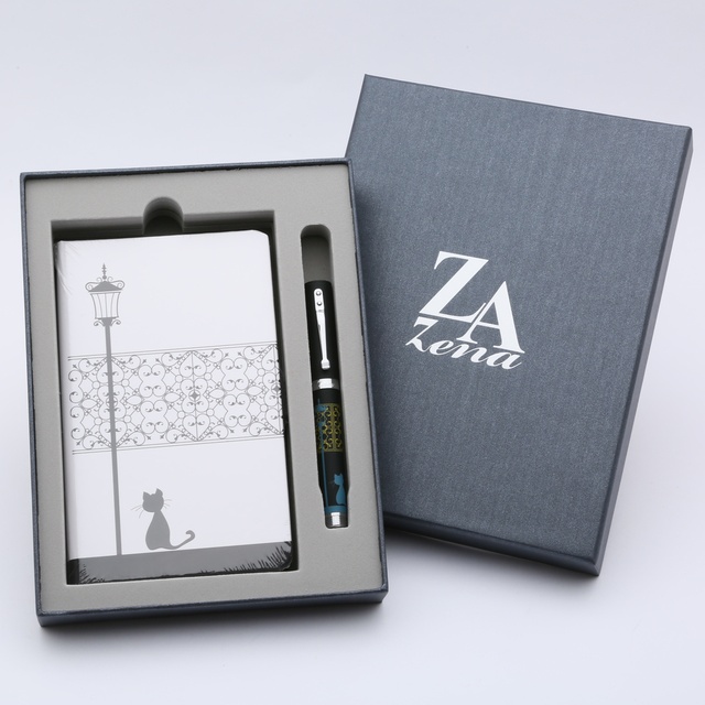 ZA Zena 心情O² 系列鋼筆+筆記手札套裝禮盒－ 深邃藍