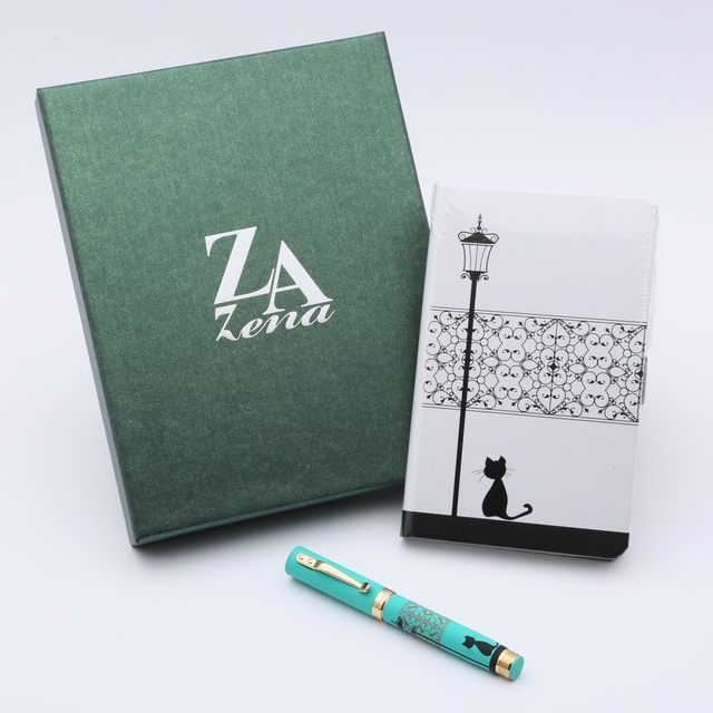 ZA Zena 心情O² 系列鋼筆+筆記手札套裝禮盒－ 點睛綠
