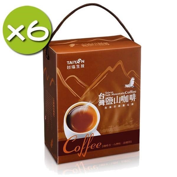 【台鹽】台灣鹽山二合1咖啡禮盒x6入組(13gx34包/盒)