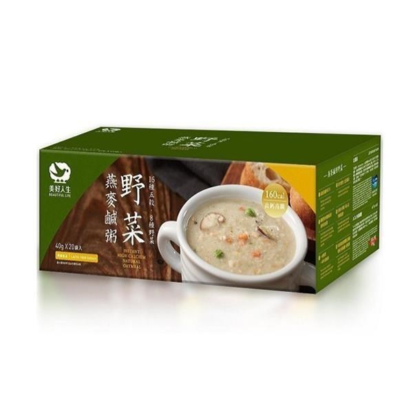 【美好人生】高鈣即食野菜燕麥鹹粥(20包/盒)
