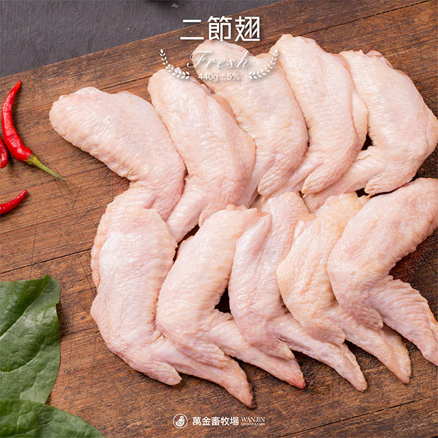 【萬金畜牧場】二節翅 (440g±5％) 產銷履歷雞肉
