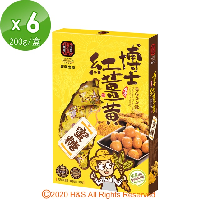 【豐滿生技】薑黃蜜糖(禮盒)6盒(200g/盒)