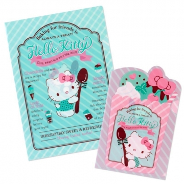 〔小禮堂〕Hello Kitty 日製L型文件夾組《2入.資料夾.L夾.薄荷巧克力》