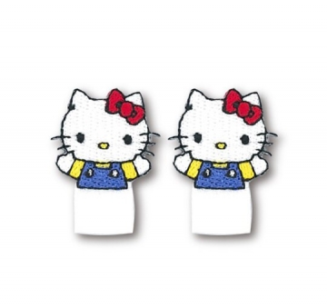 〔小禮堂〕Hello Kitty 迷你造型燙布貼組《2入.黃藍》刺繡燙貼.布飾