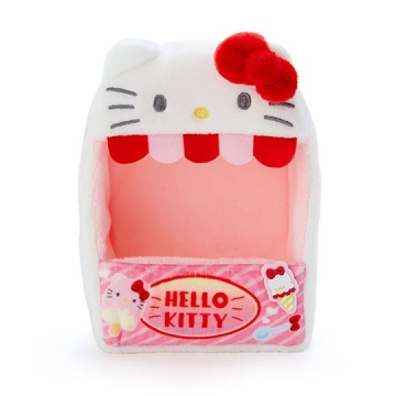小禮堂 Hello Kitty 造型絨毛玩偶收納盒 玩偶展示盒 絨毛置物盒 (熱帶沙灘)