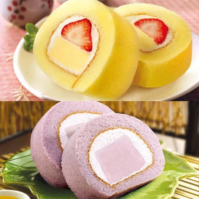 【諾貝爾】奶凍捲(草莓+芋頭)各1條