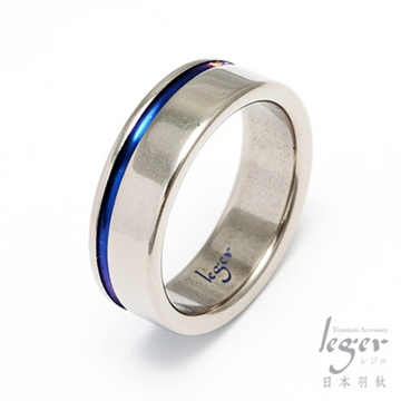 『日本Leger羽鈦』《幸福藍鈦》純鈦戒指