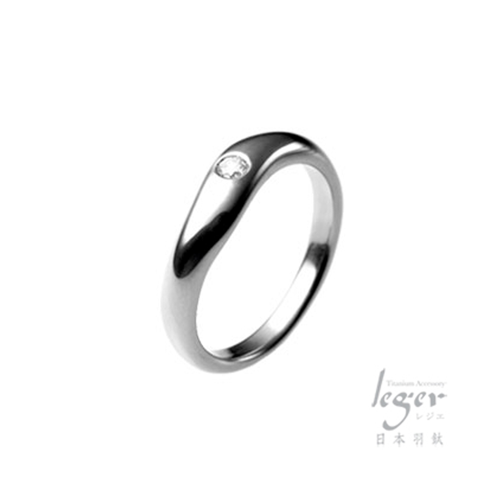 『日本Leger羽鈦』《心情彩鑽》純鈦戒指 -輕透亮白