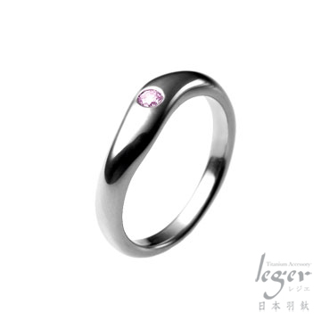 『日本Leger羽鈦』《心情彩鑽》純鈦戒指-甜蜜粉紅