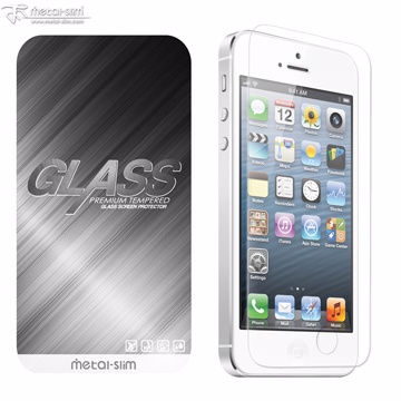 Metal-Slim Apple iPhone 5/5S 0.33mm 9H弧邊耐磨防指紋鋼化玻璃保護貼