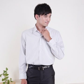 JIA HUEI 長袖男仕吸濕排汗防皺襯衫 3158條紋灰 [台灣製造