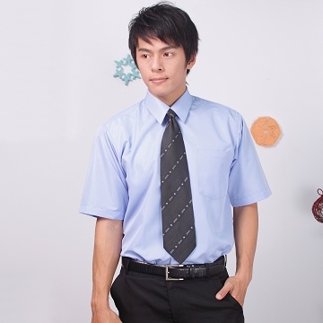 JIA HUEI 短袖男仕吸濕排汗防皺襯衫 藍色 [台灣製造