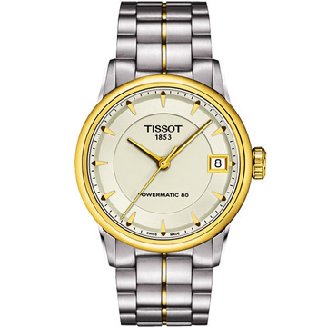 TISSOT T-Classic Luxury 機械腕錶-銀/半金 T0862072226100