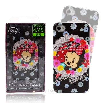 日本進口Disney【米妮甜美花園】iPhone4/4S硬式手機背蓋/殼
