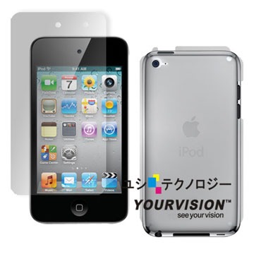 iPod touch 4 晶磨抗刮螢幕貼+機身背膜-贈布