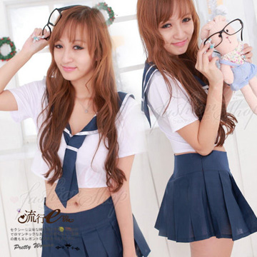 流行e線 A052 戀戀高校生 清純學生服 初戀的體驗 Cosplay角色扮演 Pchome 24h購物