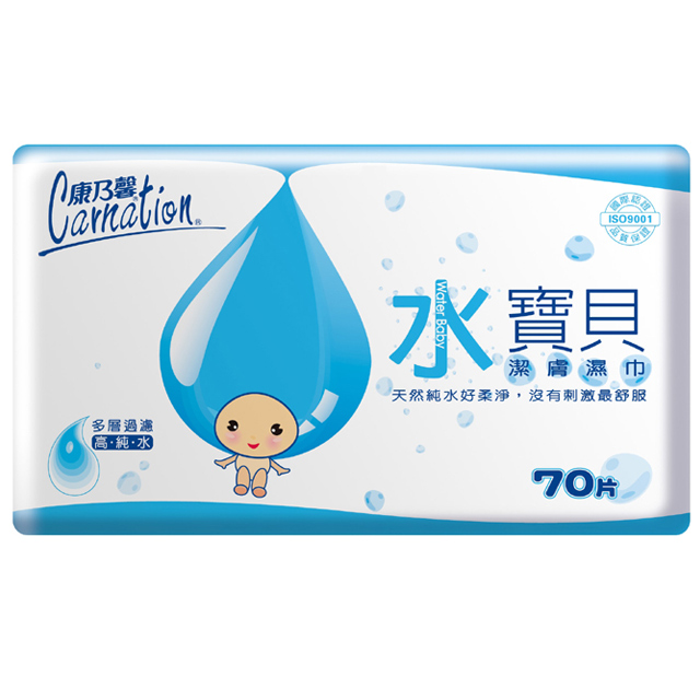 康乃馨 水寶貝潔膚濕巾 70片X18包/箱