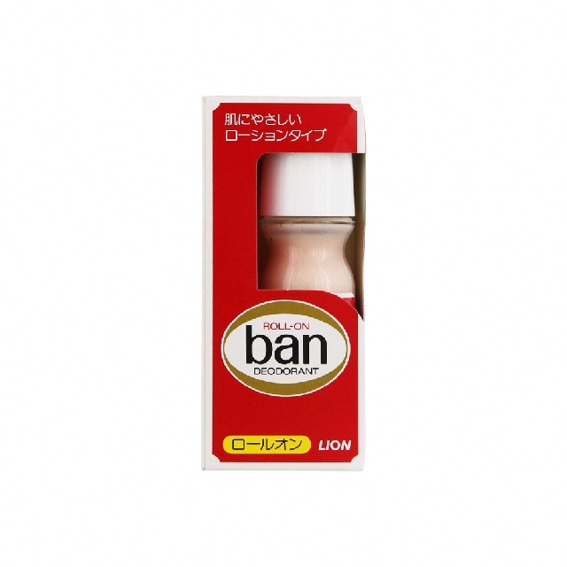 日本Lion獅王-經典復古Ban滾珠型ROLL-ON液體止汗劑體香瓶-微香30ml/紅盒(鋁